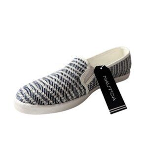 Nautica KW3017 Navy Blue Rope Stripe Suncatcher Slip On Sneaker Size 8.5 NWT